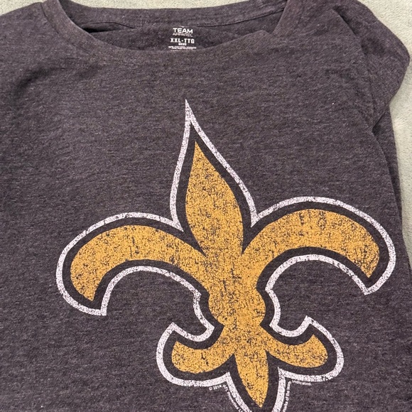 New Orleans Saints Fleur-De-Lis T-Shirt XXL Dark Gray NFL - Picture 2 of 6